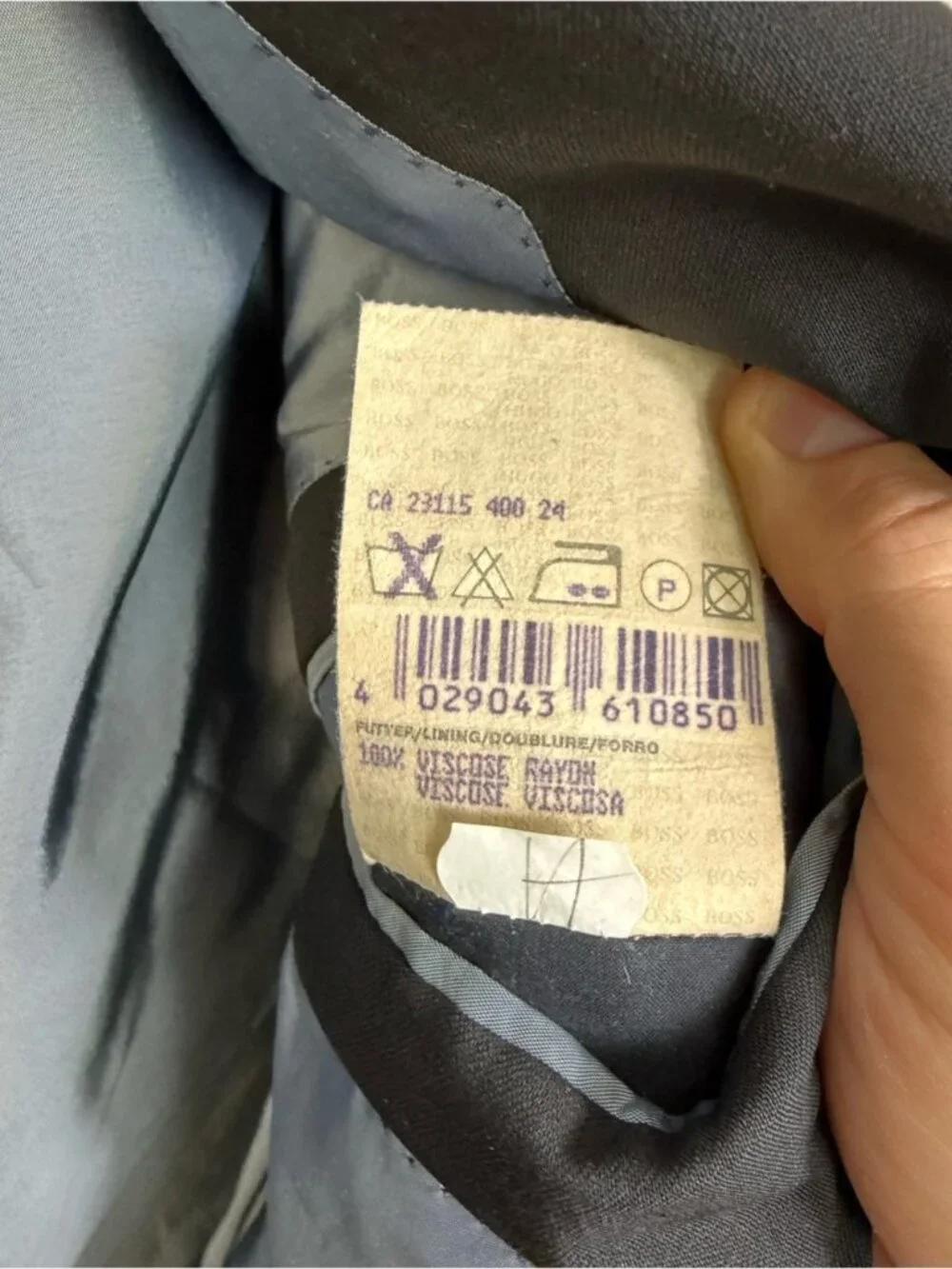 Hugo Boss Lightweight Wool Blazer Suit Jacket Size 40 Long Black